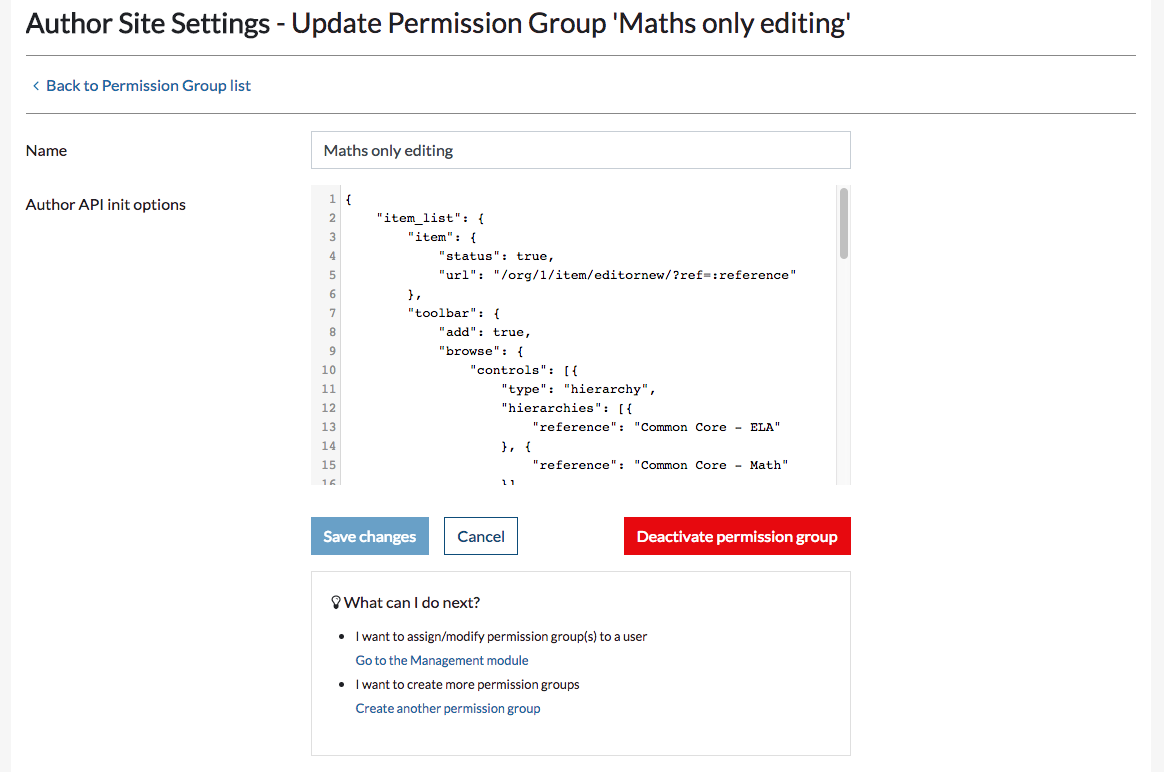 Learnosity Console Author site settings