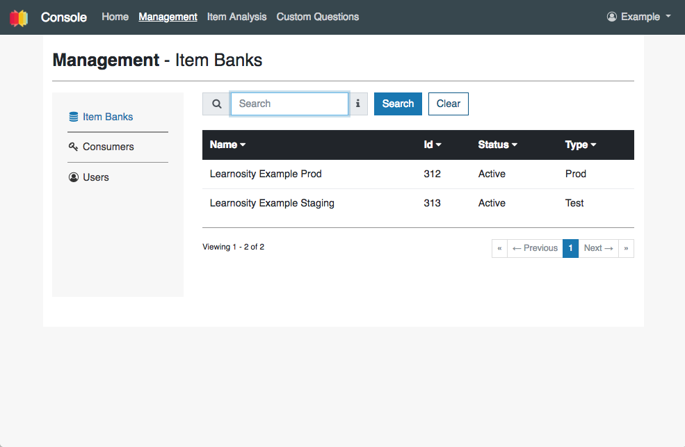 Learnosity Console Management Module