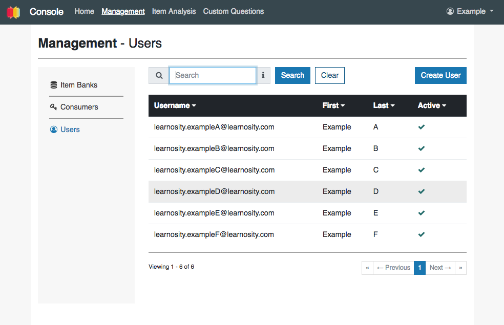 Learnosity Console Management Module