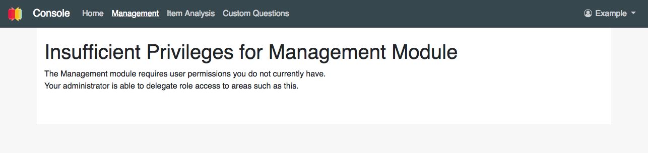 Example of default no roles access.