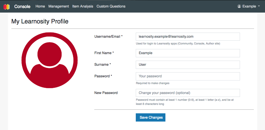 Example of default no roles access.