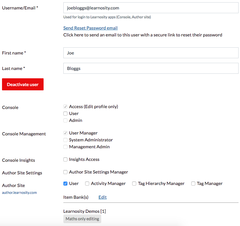 Example of User Management.