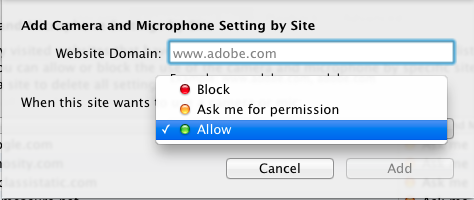 Mac Add Camera and Microphone Settings by Site Mac Add Camera and Microphone Settings by Site