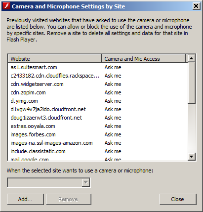 Windows Camera and Microphone Settings by Site Windows Camera and Microphone Settings by Site