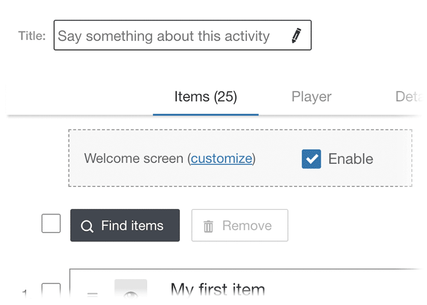 Activity Editor upgrades